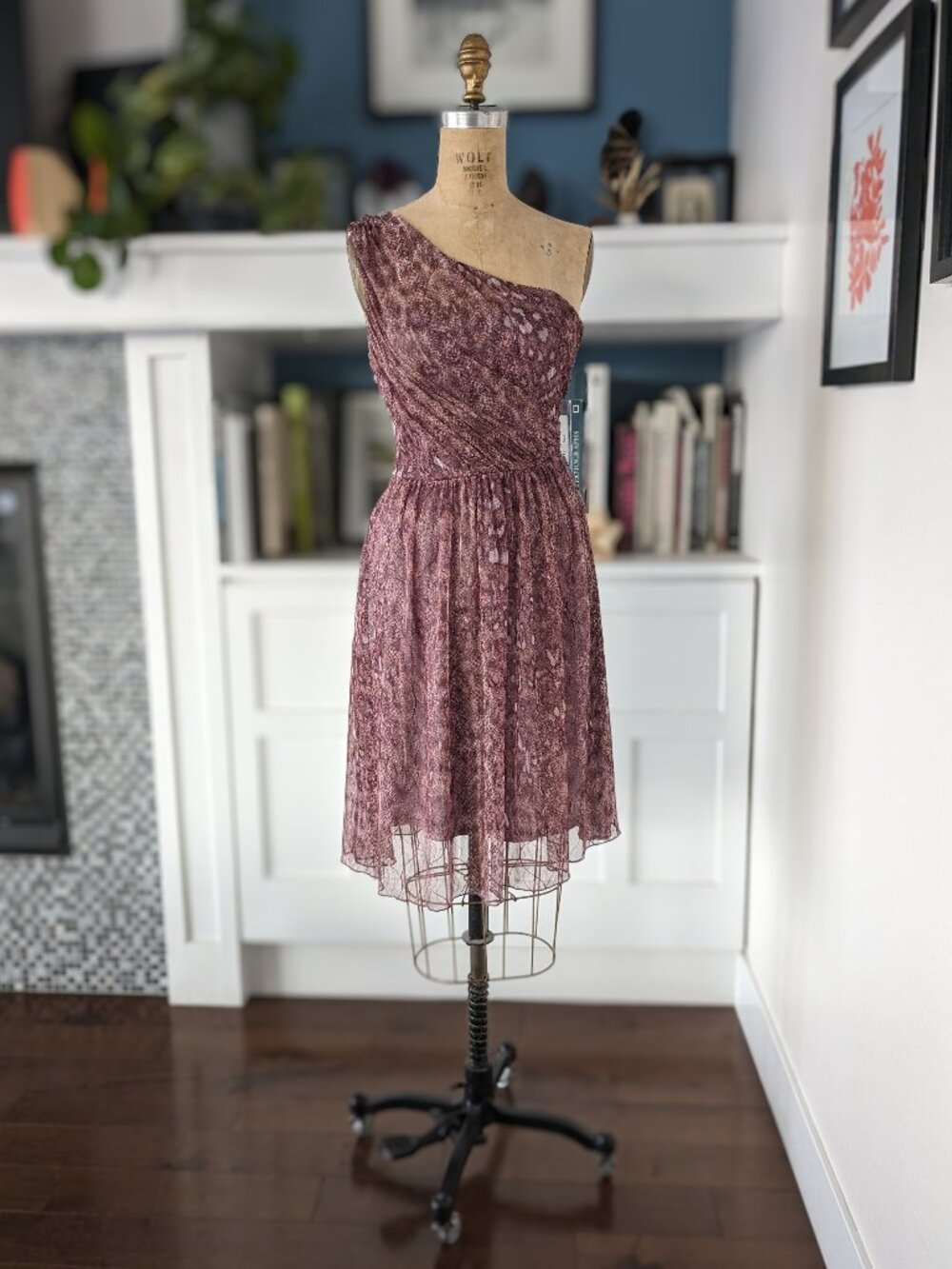 Gorgeous One Shoulder Draped Bodice Le Chateau Dress